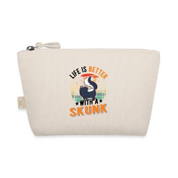 Life is better with a Skunk Stinktier - Bio-Täschchen - Natur - Vorne