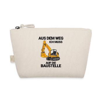 Baustelle Bagger Baggerfahrer Geschenk - Bio-Täschchen - Natur - Vorne