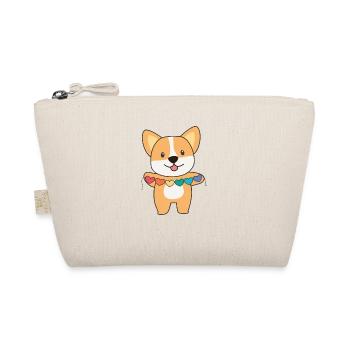 Rainbow Flag Gay Pride LGBTQ Herzen Hund Corgi - Bio-Täschchen - Natur - Vorne