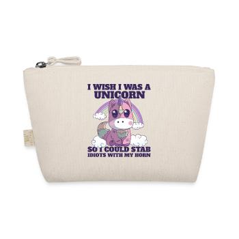 Einhorn Regenbogen Lustiges Pastell Gothic gruseliges Halloween - Bio-Täschchen - Natur - Vorne