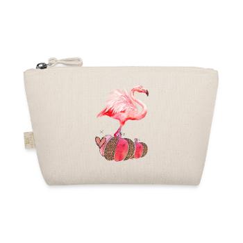 Herbst Flamingo Kürbis Thanksgiving - Bio-Täschchen - Natur - Vorne
