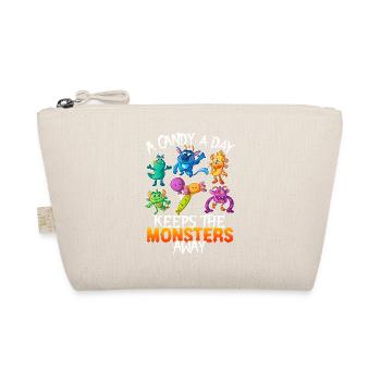 One Candy Per Day Keeps The Montser Far Halloween - Organic Pouch - nature - Front