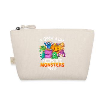 One Candy Per Day Keeps The Montser Far Halloween - Organic Pouch - nature - Front