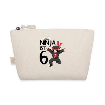 6 Jahre Junge Ninja - 6 Geburtstag - Ich bin 6 - Bio-Täschchen - Natur - Vorne