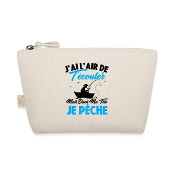 Dans Ma Tête Je Pêche, Cadeau Humour Pêcheur - Trousse biologique - nature - Devant
