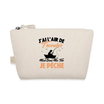 Dans Ma Tête Je Pêche, Cadeau Humour Pêcheur - Trousse biologique - nature - Devant