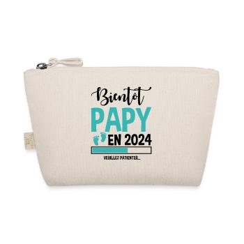 Bientôt Papy En 2024 Idée Cadeau Annonce Grossesse - Trousse biologique - nature - Devant