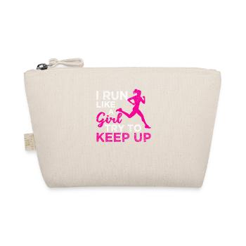 Funny Running Athletics I run like a girl - Organic Pouch - nature - Front