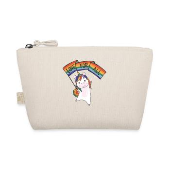 Rainbow Flag Gay Pride LGBTQ Einhorn süße Tiere - Bio-Täschchen - Natur - Vorne