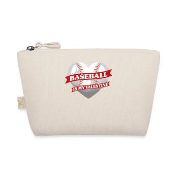 Baseball Fan Valentines Day Heart - Organic Pouch - nature - Front
