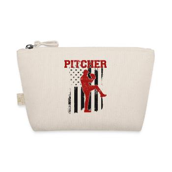 Baseball Fan Pitcher Vintage - Organic Pouch - nature - Front