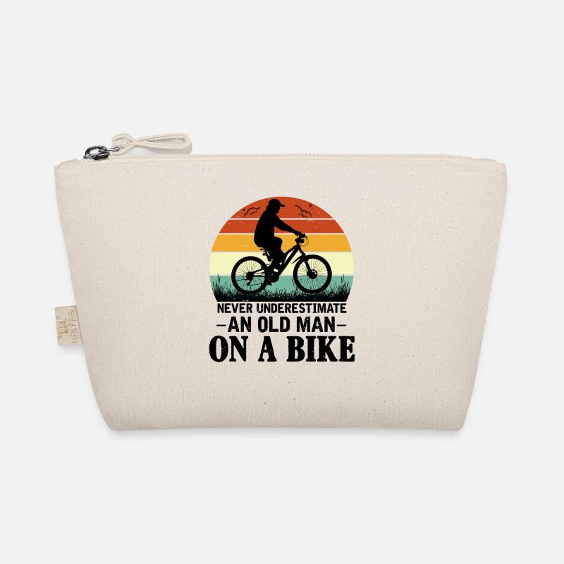 Alter Mann Fahrrad - Bio-Täschchen - Natur