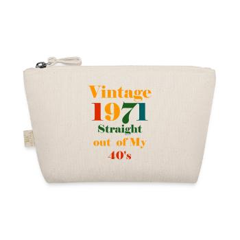vintage 1971 Birthday, Happy birthday - Organic Pouch - nature - Front