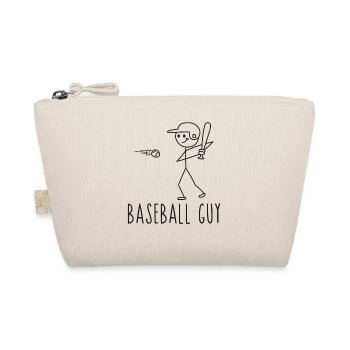 Baseball Fan Stick Figure Man - Organic Pouch - nature - Front