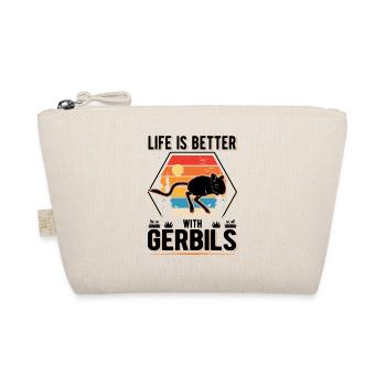 Life is better with Gerbils Rennratte Rennmaus - Bio-Täschchen - Natur - Vorne