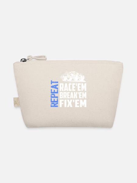 Race'em Break'em Fix'em Repeat Model Car Remote C - Organic Pouch - nature - Front