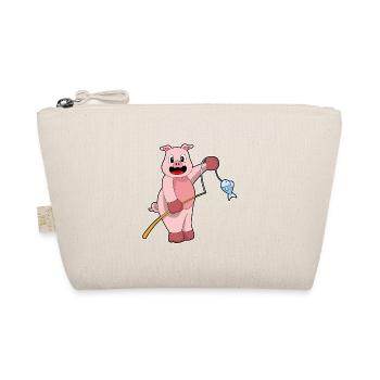 Pig Angler Fish Fishing - Organic Pouch - nature - Front