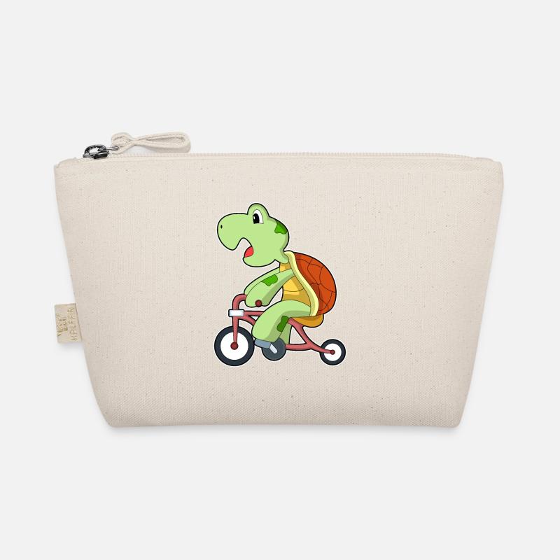 Turtle with bicycle Organic Pouch