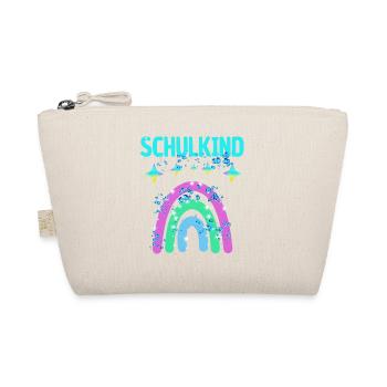 Schulkind Glitzer Regenbogen Einschulung - Bio-Täschchen - Natur - Vorne