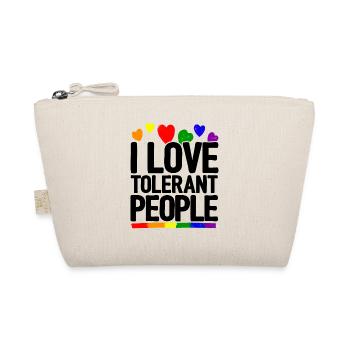 I Love Tolerant People Bisexual Gay Pansexual Rain - Bio-Täschchen - Natur - Vorne