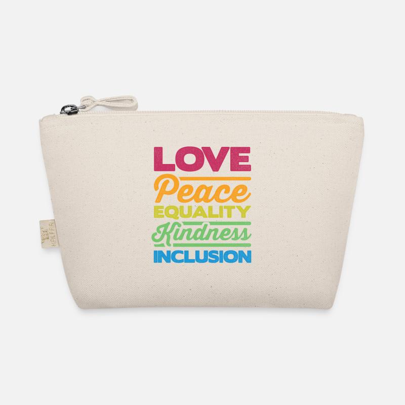 Love Peace Equality Kindess Inclusion Rainbow Lgbt Bio-Täschchen