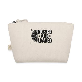 Archery Bow Archer Vintage Nocked - Organic Pouch - nature - Front