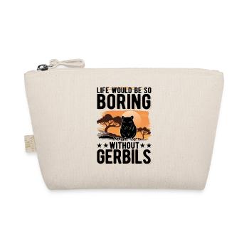 Gerbil Geschenk Rennratte Rennmaus - Bio-Täschchen - Natur - Vorne