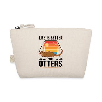 Life is better with Otters Fischotter Seeotter - Bio-Täschchen - Natur - Vorne