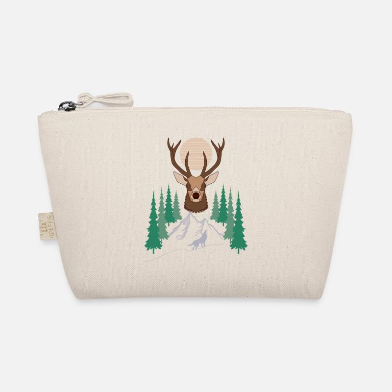 Motif de cerf dans la forêt dans les montagnes avec le loup Trousse biologique