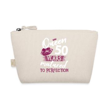 50 year old girl 50 bday Queen 50 birthday - Organic Pouch - nature - Front
