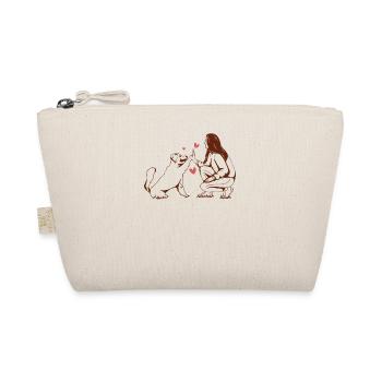 Chien avec fille pour les amoureux des chiens Cœurs Amour - Trousse biologique - nature - Devant