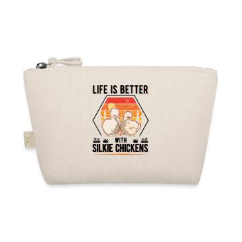 Life is better with Silkie Chickens Seidenhuhn - Bio-Täschchen - Natur - Vorne
