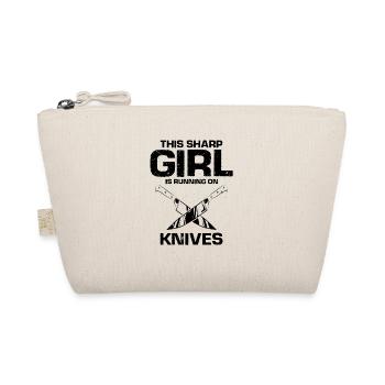 Sharp woman loves knife knife collector knife fan - Organic Pouch - nature - Front