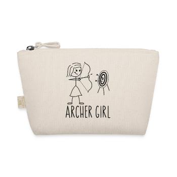 Archery Bow Archer Girl Vintage - Organic Pouch - nature - Front