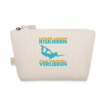 Lieber Leben riskieren, als Hantel verlieren. - Bio-Täschchen - Natur - Vorne