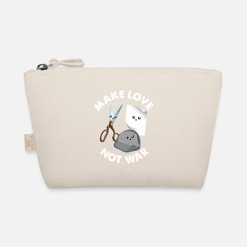 Make Love Not War Funny Rock Paper Scissors Game Organic Pouch