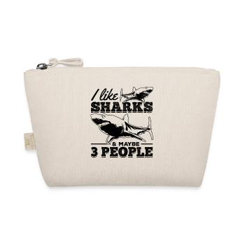 Ich mag Haie & vielleicht 3 Leute Sharkfish Great - Bio-Täschchen - Natur - Vorne