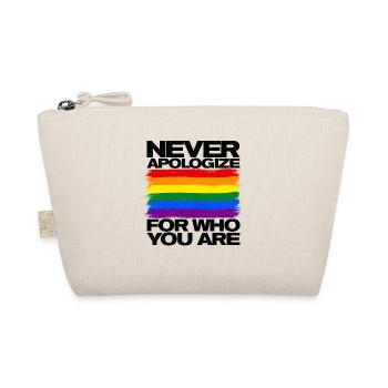 Never Apologize For Who You Are Rainbow Pride Lgbt - Bio-Täschchen - Natur - Vorne