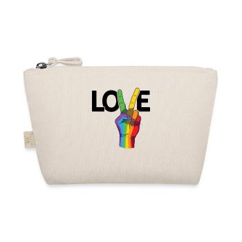 Peace Love Gay Rainbow Pride Lgbtq Transgender Div - Bio-Täschchen - Natur - Vorne