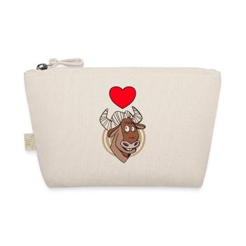 Wildebeest Antelope Africa Animal with Heart - Organic Pouch - nature - Front