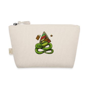 Cartoon Snake with Stack of Books - Bookworm - Organic Pouch - nature - Front
