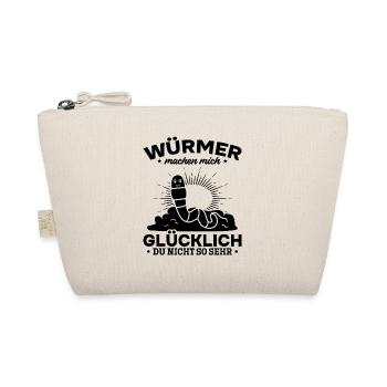 Würmer machen mich glücklich Du nicht so sehr - Bio-Täschchen - Natur - Vorne
