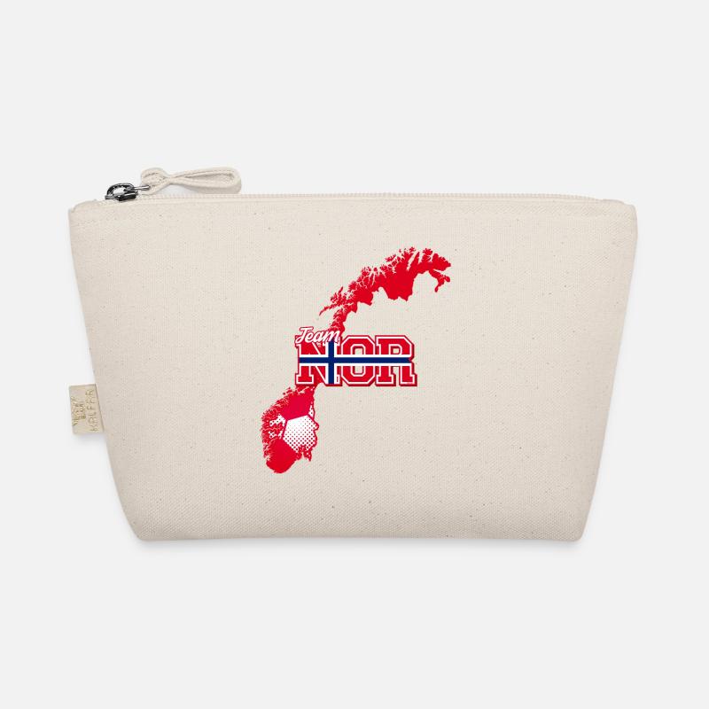 Team NOR Map Norway with Ball Pattern - Organic Pouch - nature