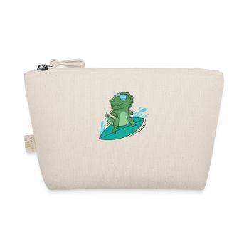 Dino surft cool Dinosaurier Reptil Tier - Bio-Täschchen - Natur - Vorne