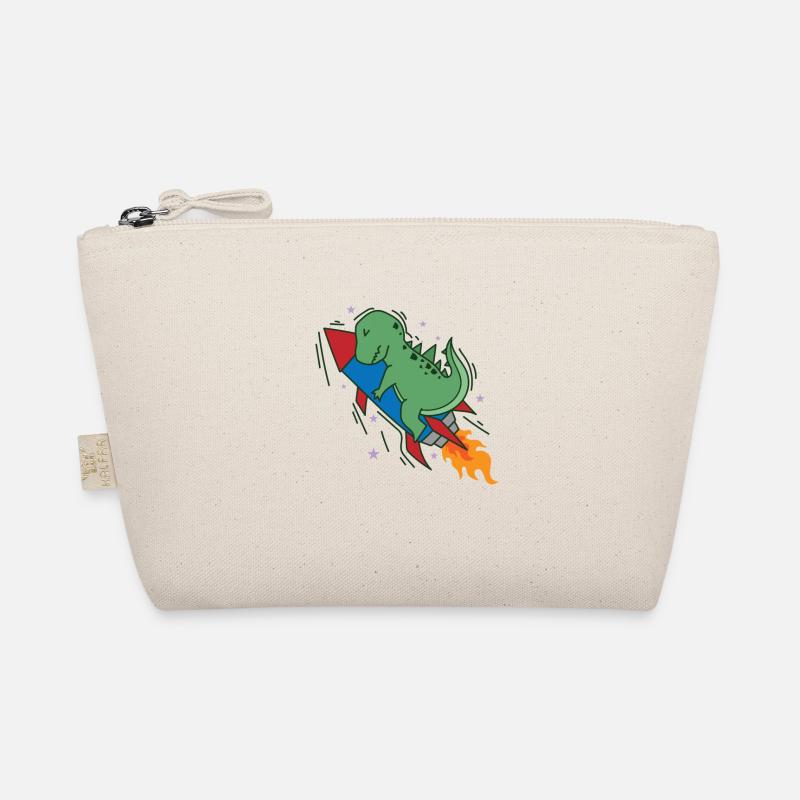 Dino on a Rocket Dinosaur Reptile Organic Pouch