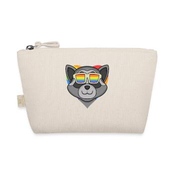 LGBT Tier Waschbär Regenbogen Herz - Bio-Täschchen - Natur - Vorne