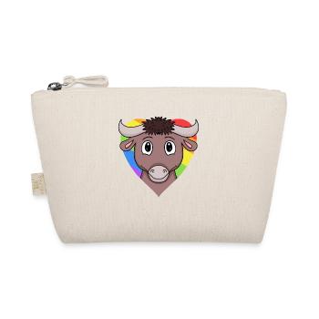 LGBT Animal Taurus Rainbow Heart - Organic Pouch - nature - Front