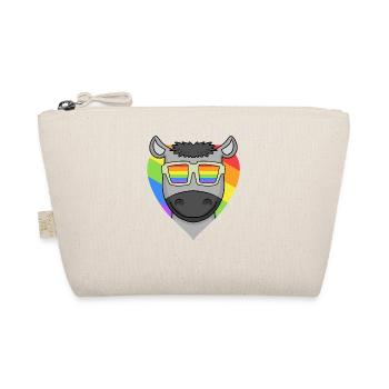 LGBT Tier Esel Regenbogen Herz - Bio-Täschchen - Natur - Vorne