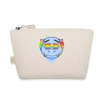LGBT Animal Hippo Rainbow Heart - Organic Pouch - nature - Front