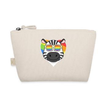 LGBT Animal Zebra Rainbow Heart - Organic Pouch - nature - Front